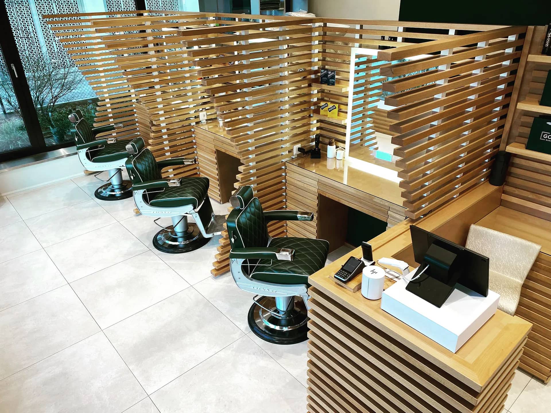 Exterior view of The Good Barbers Enge location at Alfred-Escher-Strasse 66, Zürich